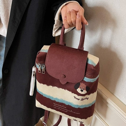 Korean Style Cute College Style Cartoon Handheld Bucket Bag for Women2025New leopard print backpack for class and commuting http://detail.1688.com/offer/960620063545.html