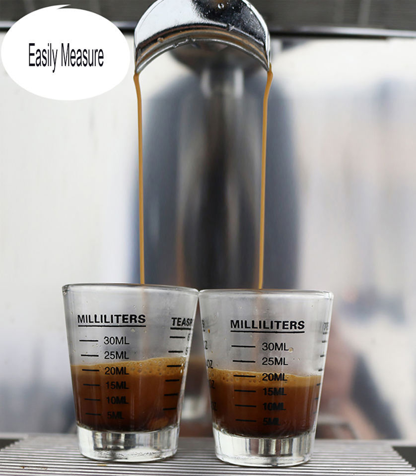 Wholesale Glass Small Round Cup Espresso Cup Double Measurement Baking Coffee Extraction Cup Thickened Liquor Cup Ounce Cup