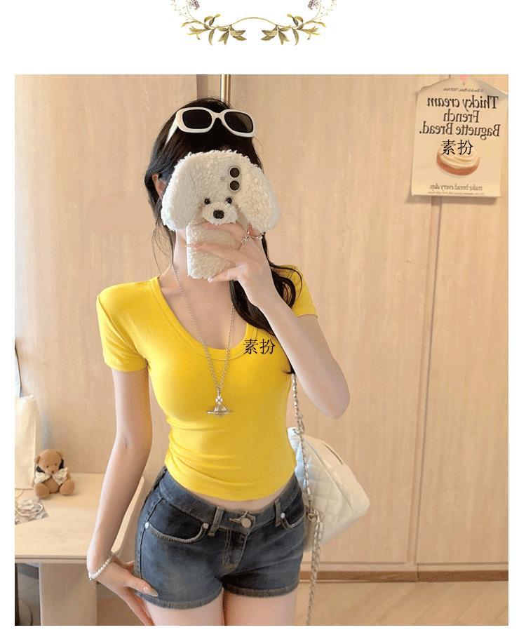 White u Pure Desire Slim Fit Tight Shoulder Short Sleeve t Women's Summer Shirt with Chest Pads Lace Hollow Out Hot Girl Short Top Black