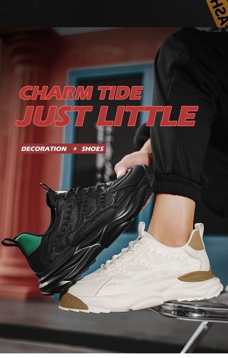 New Fashion Versatile Dad Sneakers2024Summer Trend Thick-Soled Height-Increasing Men's Shoes Mesh Breathable Casual Sneakers