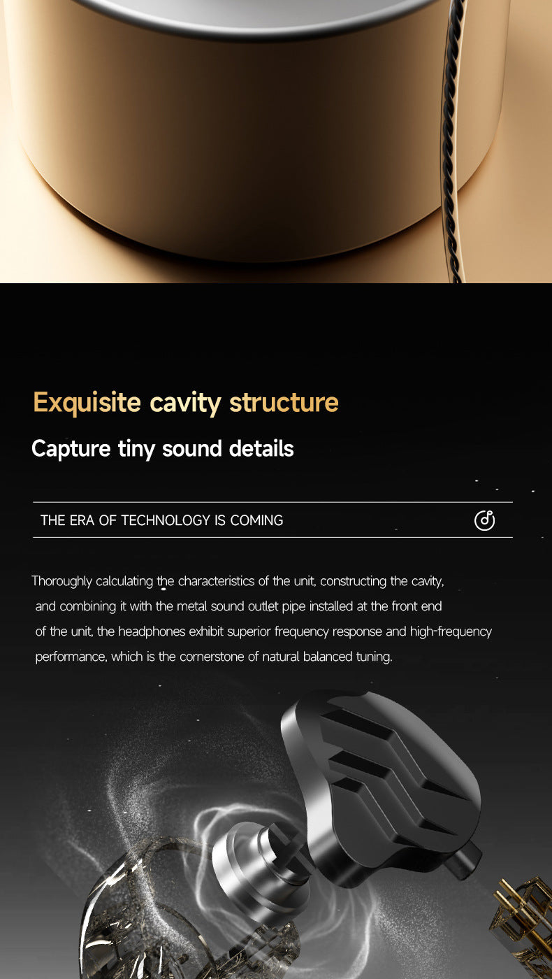 Cross-border new in-ear sports headphones with interchangeable cables, plug-in gaming style HIFI Dynamic Wired Earphones for Mobile Phones