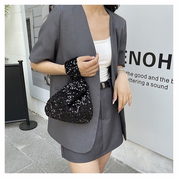 Fashion New Trendy Bag Niche Design Sequin Underarm Bag Trendy Niche Style High-End Single Shoulder Handbag