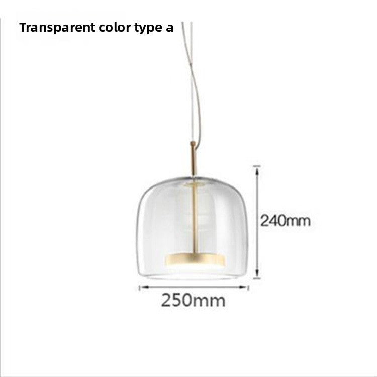 Modern Single Head Chandelier LED Glass Hanging Light