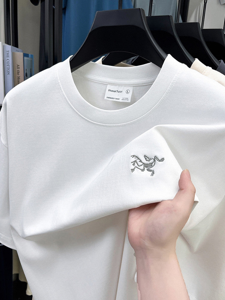 Cotton Short Sleeve T Men's T-Shirt Ancestor Bird Same Style Embroidered Fashion Wholesale Men's Round Neck Summer Thin T-Shirt