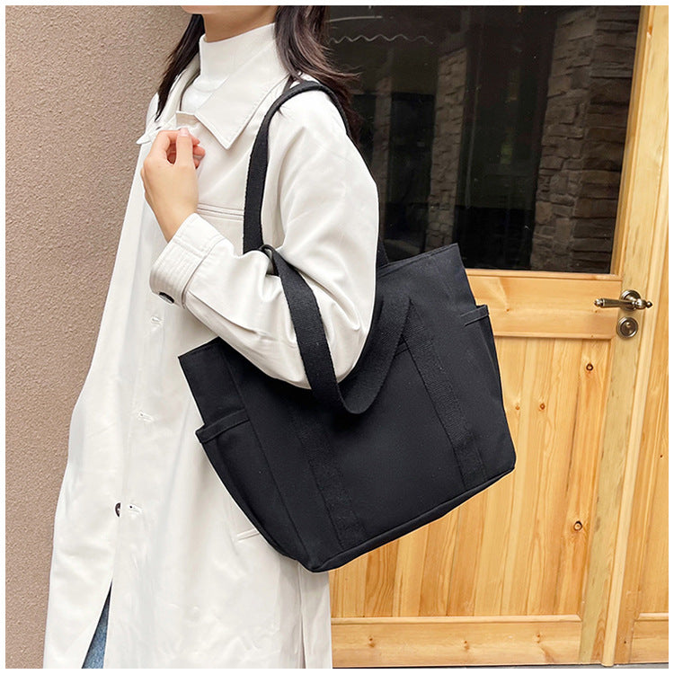 Large Capacity Tote Canvas Bag for Work and Going out Good-looking Commuter's All-Matching Art Student Book One Shoulder Bag Bag