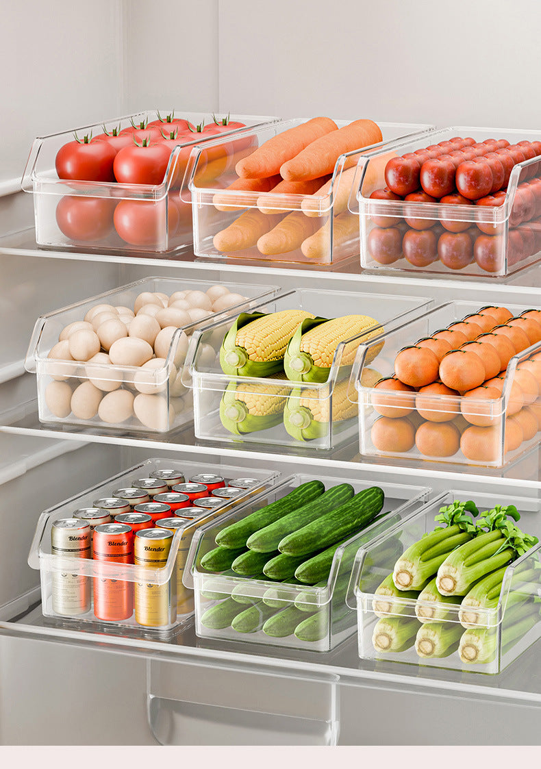Refrigerator Storage Box Kitchen Plastic Transparent Egg Fruit Vegetable Organizer Drawer Storage Box Storage Box Fresh-keeping Box