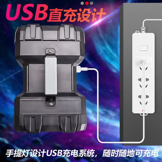 Outdoor Strong Light Bright Spotlight Handheld Lamp Rechargeable Long-Range Multi-Function Household Work High-Power Flashlight