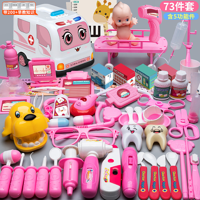 Children's Doctor Toy Set Tools Medical Kit Boys and Girls Pretend Play Nurse Injection Stethoscope Baby