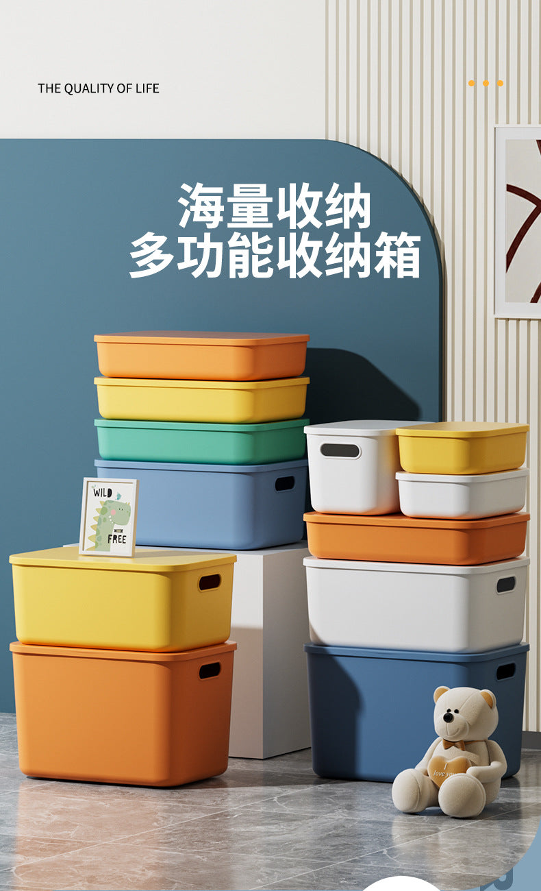 Storage Box Desktop with Lid Plastic Miscellaneous Snacks Cosmetics Box Rectangular Storage Basket Storage Box Organizing Box