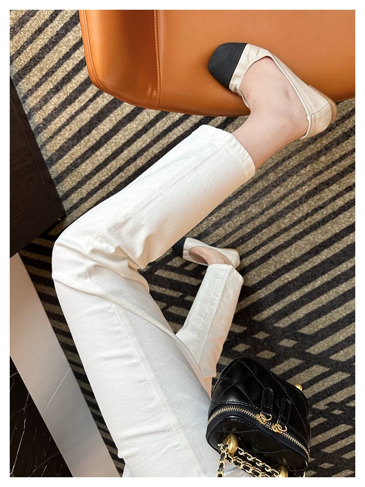 Thin and Soft Mask Pants!Summer Thin Jeans for Women Slimming Petite Nine-point Narrow Straight-leg Pants