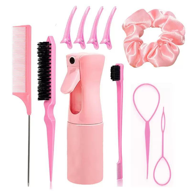 Manufacturer27Hair Washing Brush Scalp Massage Spray Bottle Dispenser Hollow Comb Styling Smooth Hair Comb Hairdressing Set