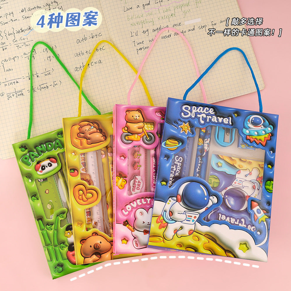 Creative Pencil Six-piece Stationery Set Handheld Gift Box Cartoon Elementary School Children's Day Back-to-School Season Gift Wholesale http://detail.1688.com/offer/926357993004.html