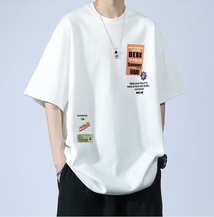 Summer Teenage Suit Boys Short Sleeve T T-shirt Short Sleeve New Style High School Student Trendy Casual Sports Two Pieces