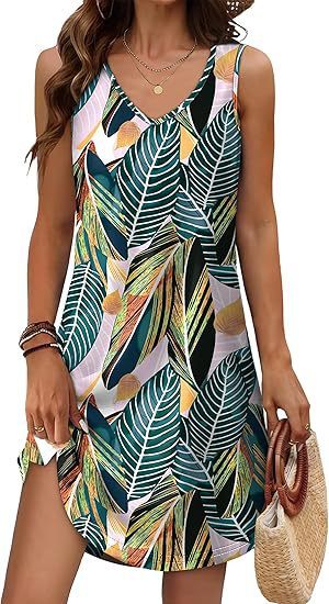 European And American Women’s Clothing Summer Loose Casual V-neck Flower Dress