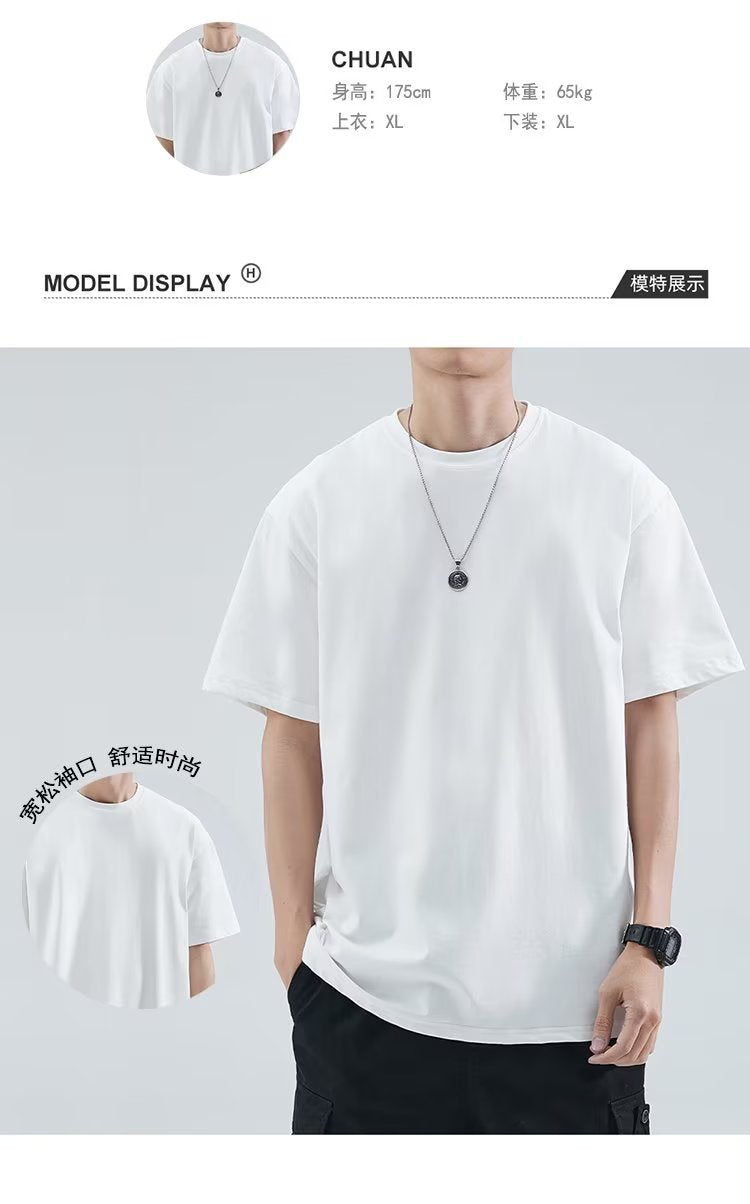 Summer New Short Sleeve Loose t T-shirt Men Fashion Brands Casual Half Sleeve Trendy T-shirt Bottoming Shirt Half Sleeve Shirt
