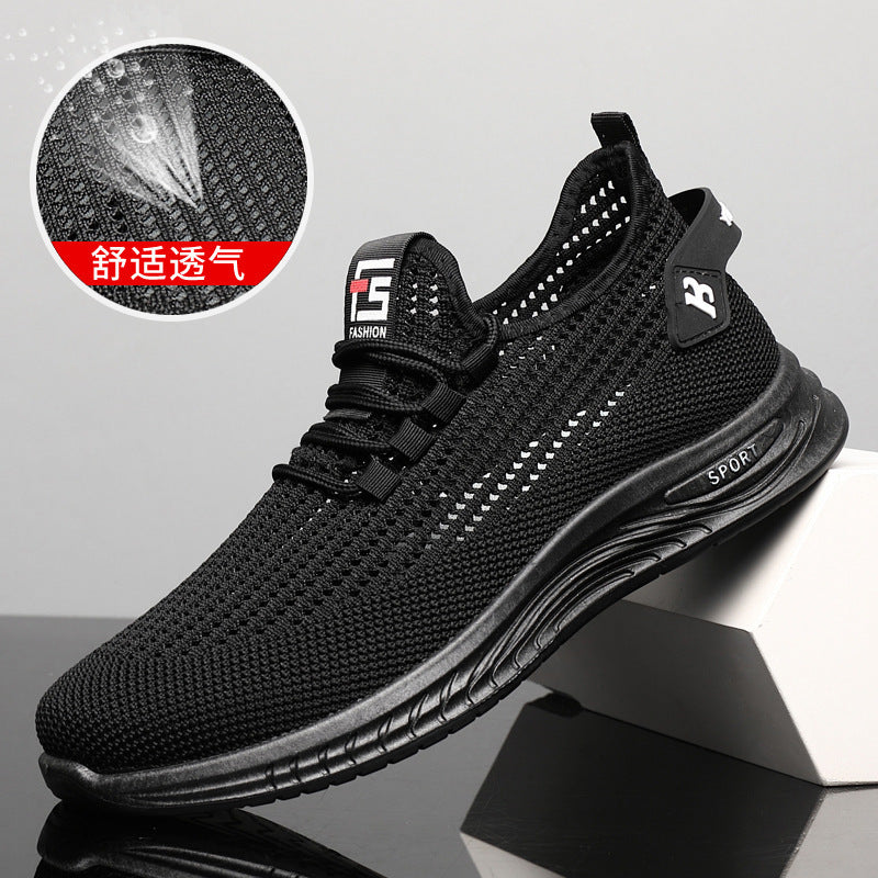 2024Wholesale Dropshipping Casual Sports Shoes Lightweight Breathable Trendy Men's Shoes Summer New Soft Sole Round Toe