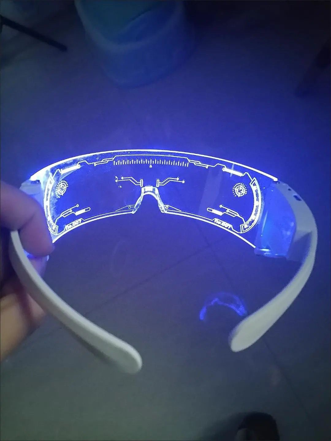 【3Ten Thousand People Collection】LED Technology Glowing Cycling Glasses Nighttime Travel Anti-Collision Glowing Protective Goggles Cool