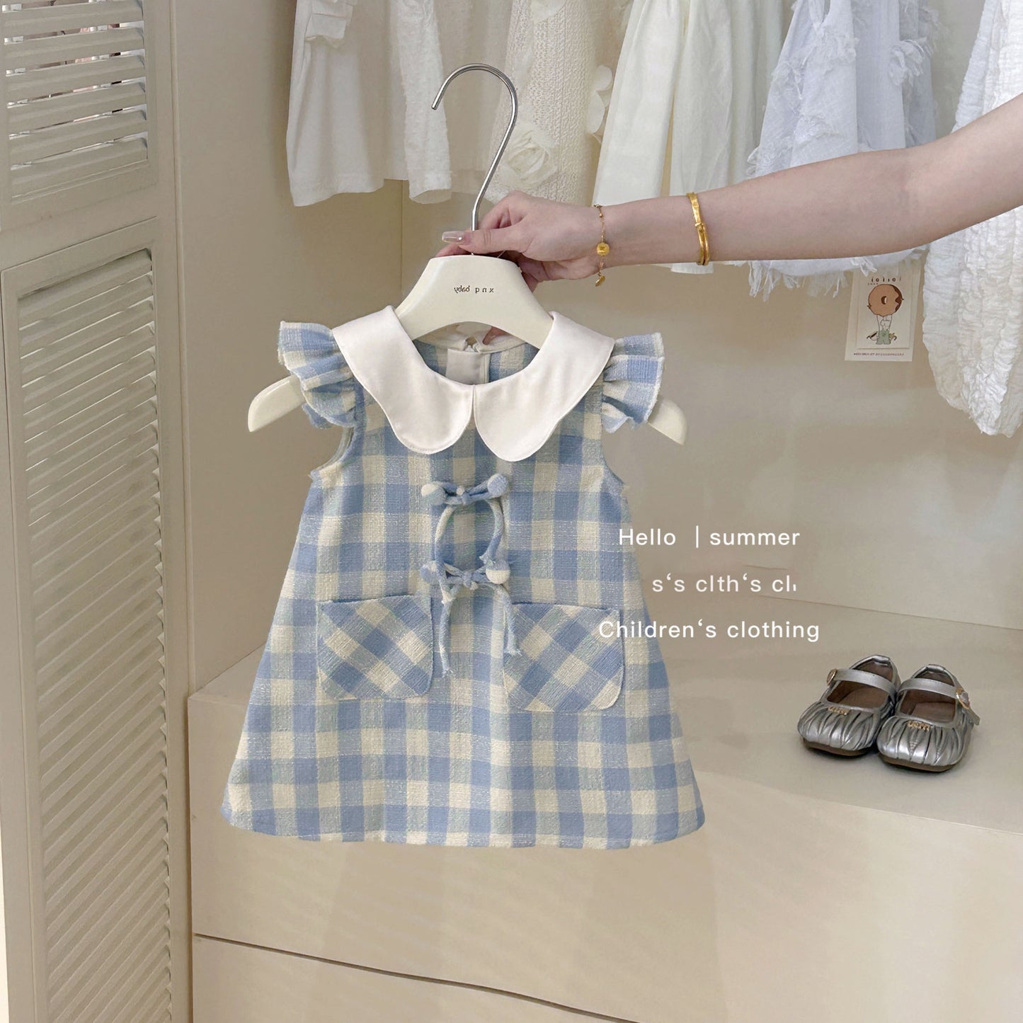 Little Salted Lemon baby Summer New Dress2025Girls' Embroidered Flower Bud Dress Stylish Baby Girl Tank Dress Trendy