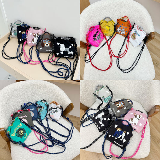 Japanese Style BallChain Same Style Eco-Friendly Embroidered Shopping Bag Nylon Fabric Floral Handheld Niche Fashion Shopping Bag