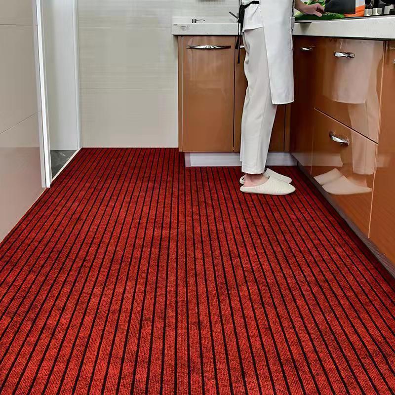 Cuttable Entrance Door Mat Home Kitchen Non-Slip Oil-Proof Washable Striped Non-Slip Water-Absorbent Carpet Floor Mat