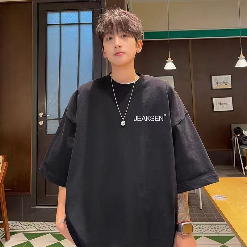 Men's Short Sleeve t T-shirt Ice Silk Short Sleeve Men T T Shirt Summer round Neck Bottoming Shirt Casual All-Matching and Handsome Short t Men's T-shirt
