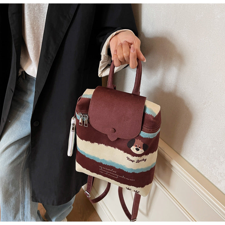 Korean Style Cute College Style Cartoon Handheld Bucket Bag for Women2025New leopard print backpack for class and commuting http://detail.1688.com/offer/960620063545.html