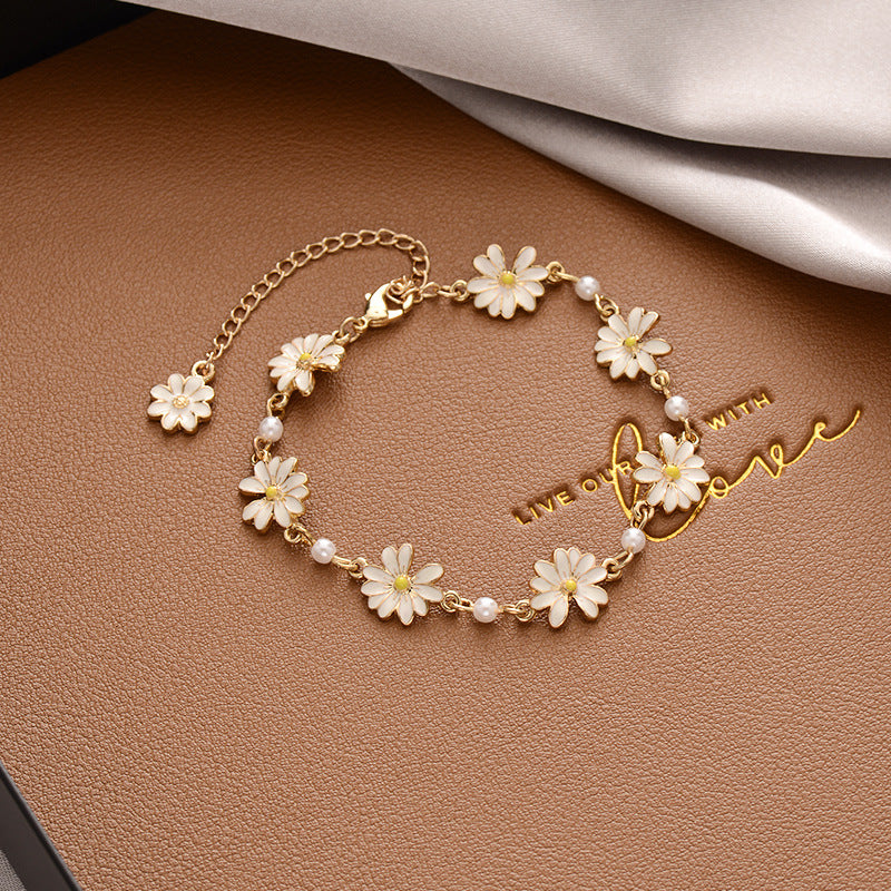 Korean Versatile Pearl Bracelet for Women ins Niche Style High-End Titanium Steel Bracelet Couple Bracelets Wholesale