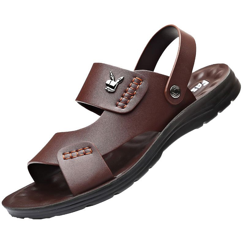 Men's Sandals Summer Soft Leather Soft Sole Anti-Slip Beach Shoes2023New large size casual dual-use outdoor sandals