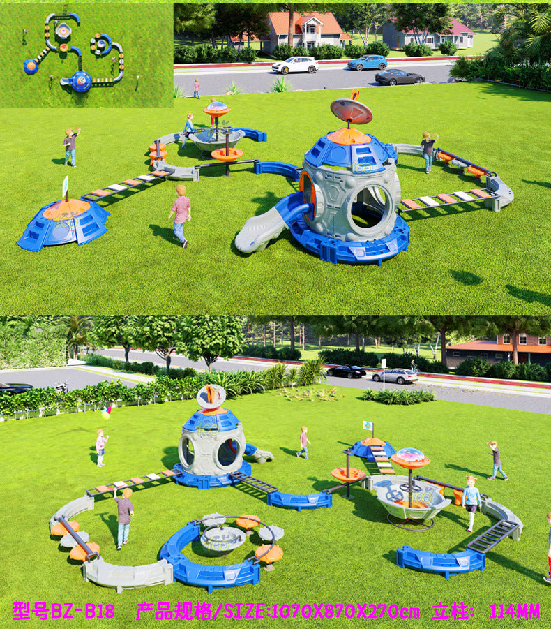 Children's Outdoor Physical Training Equipment Kindergarten Scenic Area Outdoor Space Theme Anji Game Climbing Frame Combination
