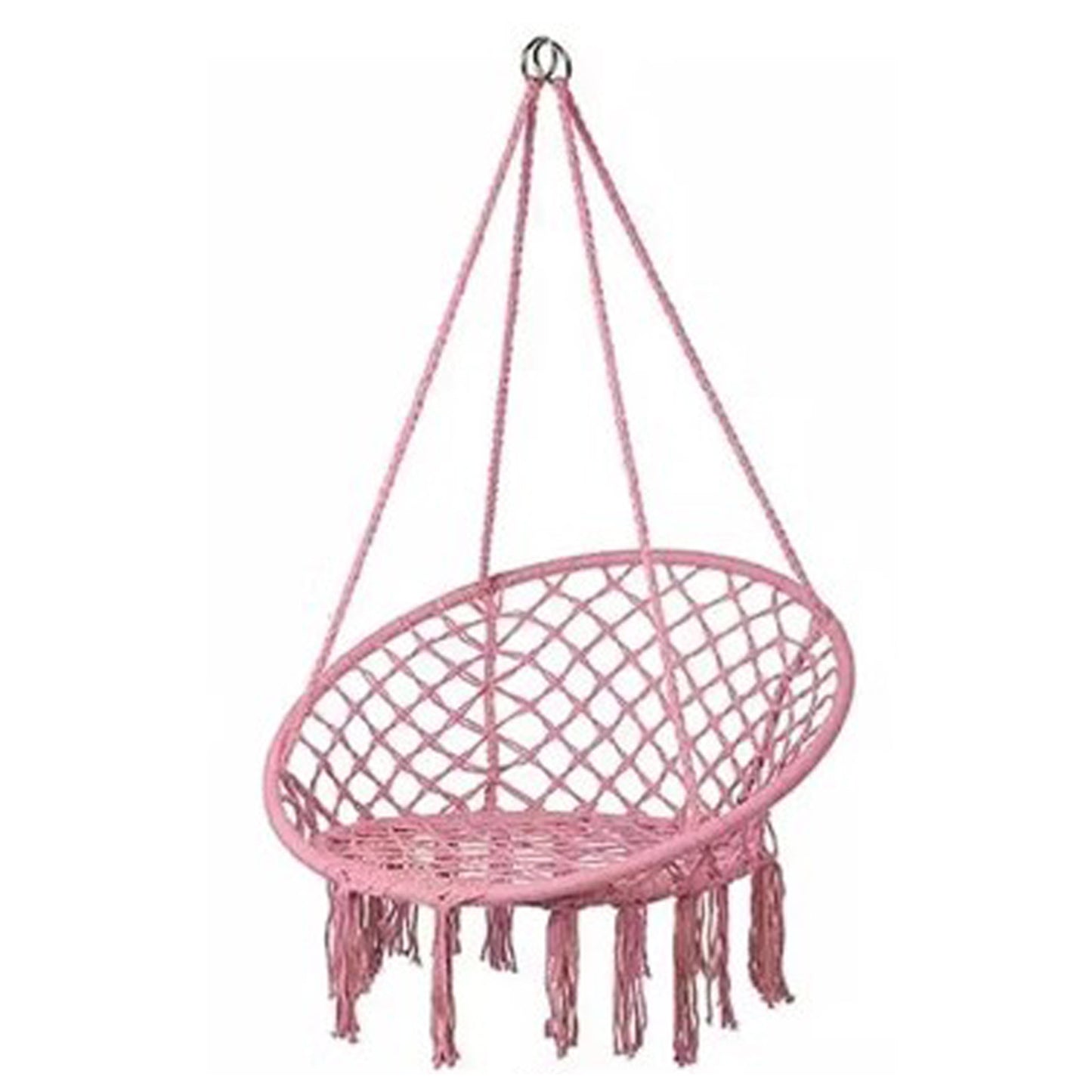 ins Nordic Style Tassel Hanging Chair Handwoven Hanging Basket Cotton Rope Swing Outdoor Hammock Balcony Cradle Chair Wholesale
