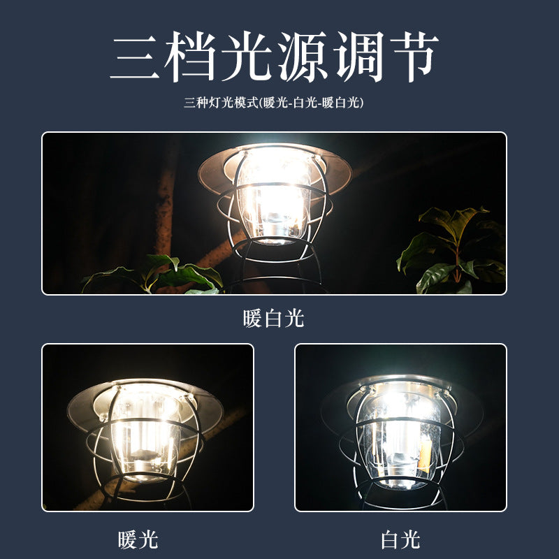 New Outdoor Retro Camping Light Outdoor Strong Light Camping Light LED Tent Lantern Portable Camp Lighting Lantern