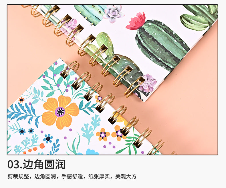Customizable Painted Garden Elastic Band Spiral Notebook Diary Notepad Exam Preparation Student Workbook Notebook Wholesale