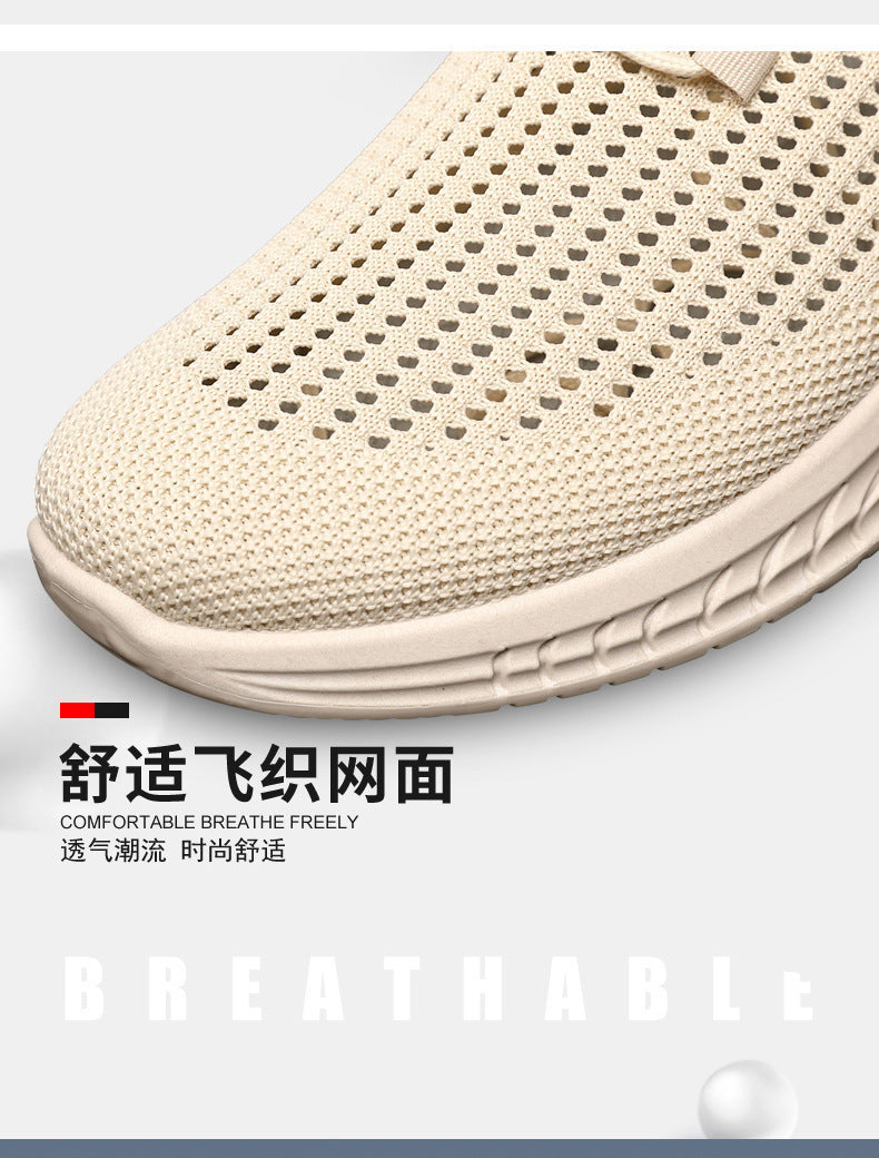 2024Wholesale Dropshipping Casual Sports Shoes Lightweight Breathable Trendy Men's Shoes Summer New Soft Sole Round Toe
