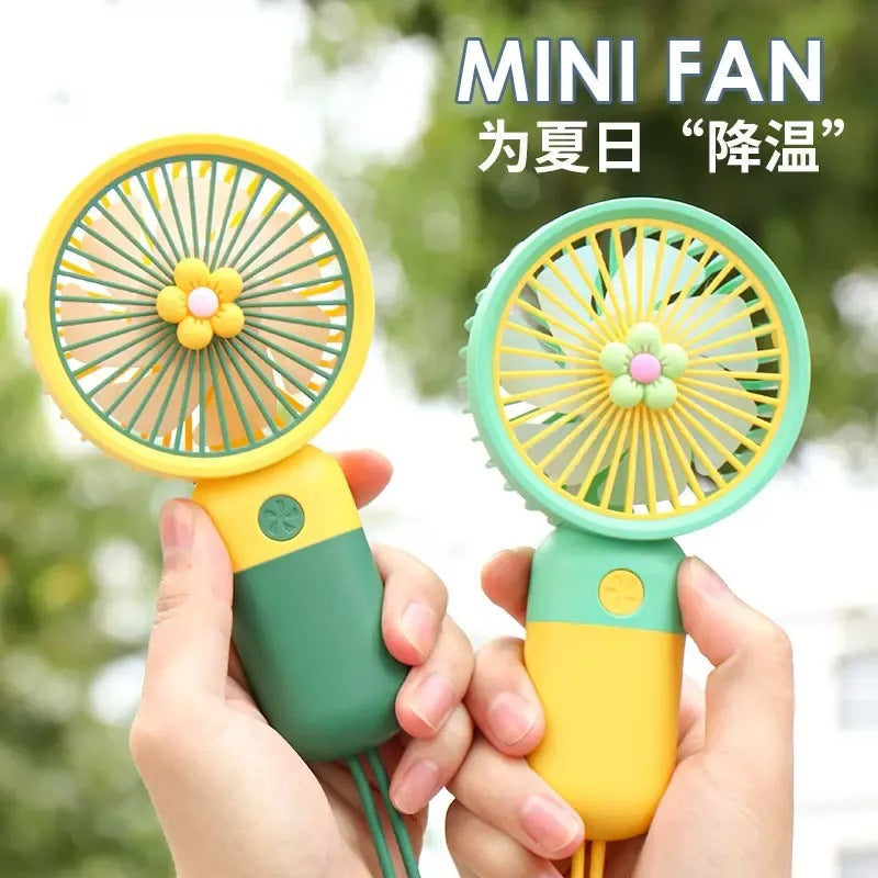 Children's Small Handheld Fan Student Gift Portable Cartoon Mini Portable Rechargeable Small Desktop Fan