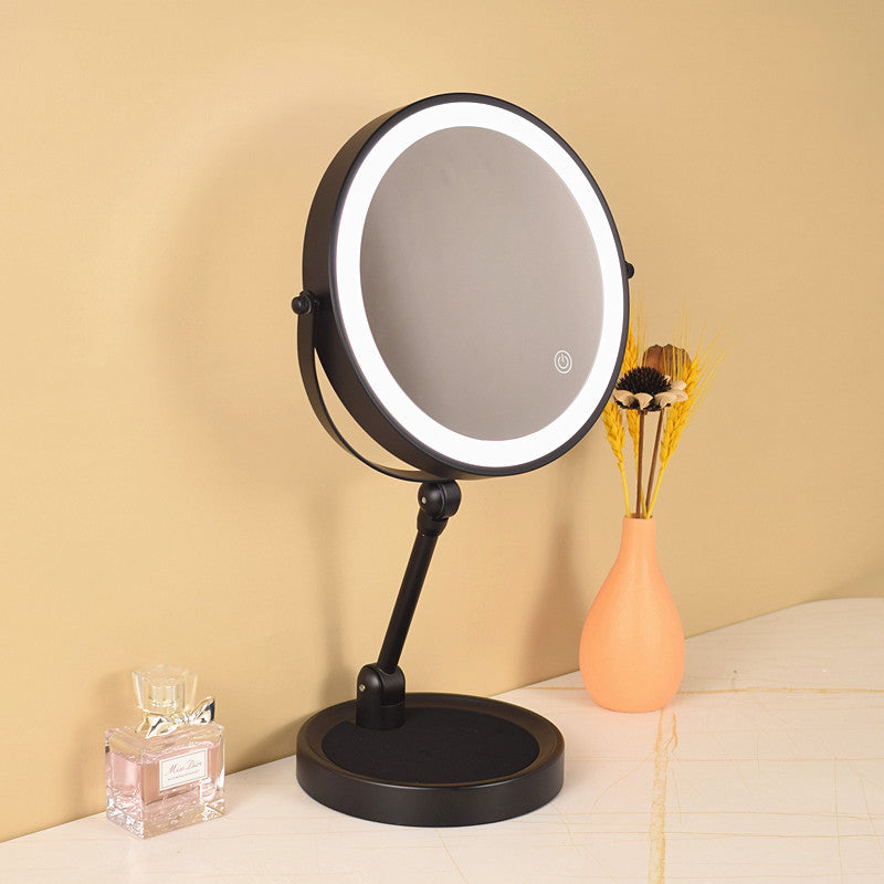 New Folding Makeup Mirror Desktop Magnifying Double-Sided led Light strip smart fill light vanity mirror touch switch