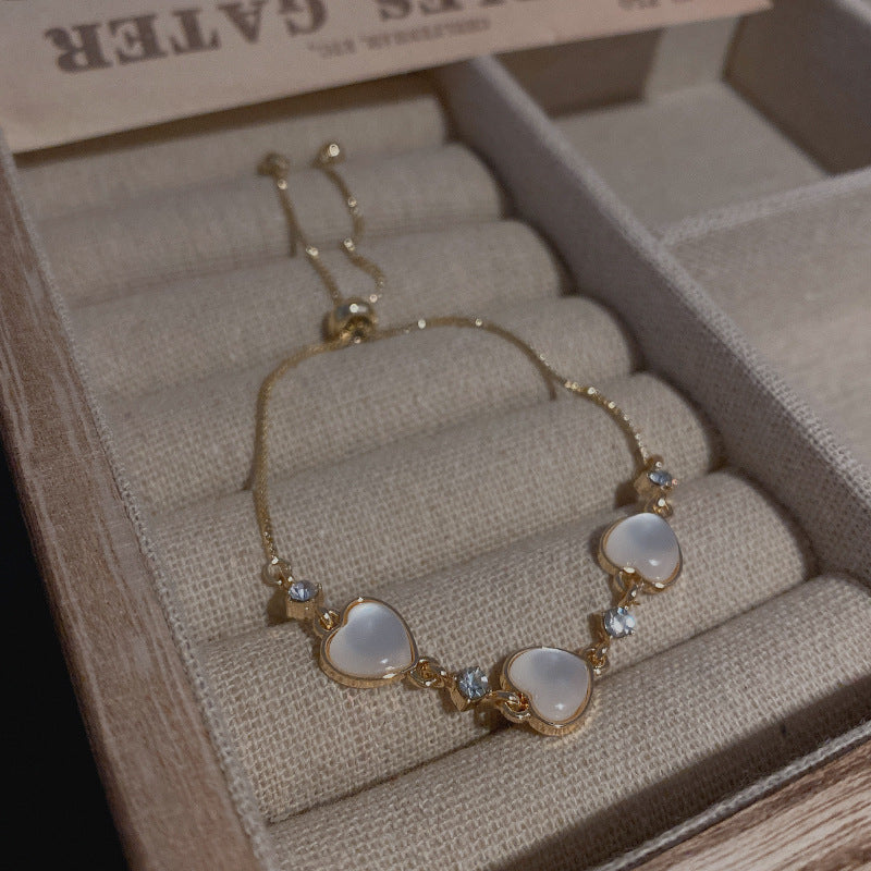 Korean Versatile Pearl Bracelet for Women ins Niche Style High-End Titanium Steel Bracelet Couple Bracelets Wholesale