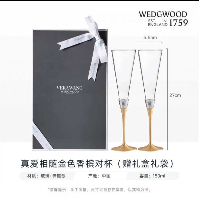 British Wang Weiwei Champagne Glass VeraWang Love Knot Rope Red Wine Pairing Goblet Wedding Gift Box