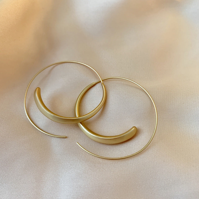 Silver Needle Metal Earrings High-end Simple Stud Earrings Fashion Versatile Light Luxury Unique Niche Earrings Yiwu Wholesale