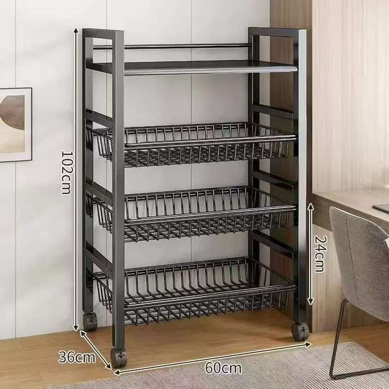 Kitchen Vegetable Basket Floor-standing Storage Rack Multi-layer Storage Vegetable and Fruit Rack Multi-functional Household Storage Basket