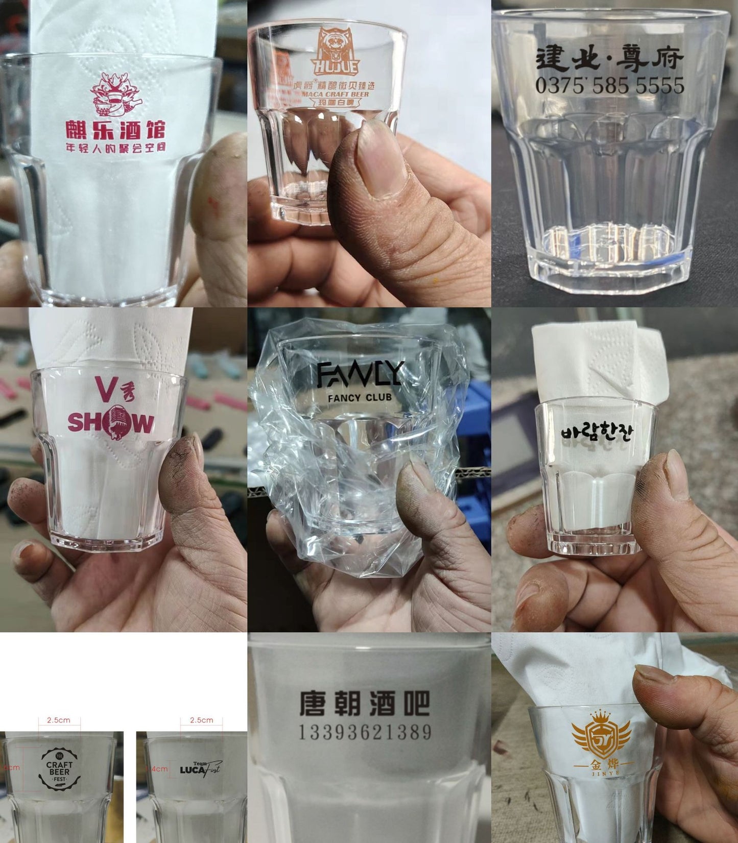 Acrylic Cup Shatterproof Beer Mug ktv Bar shot glass plastic transparent octagonal cup liquor glass pc Cup