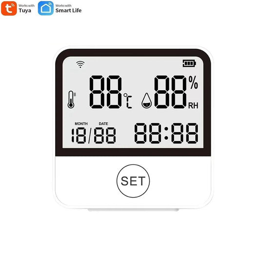 Tuya Graffiti wifi Bluetooth temperature and humidity meter detector indoor WIFI Temperature and Humidity Detector WiFi Sensor