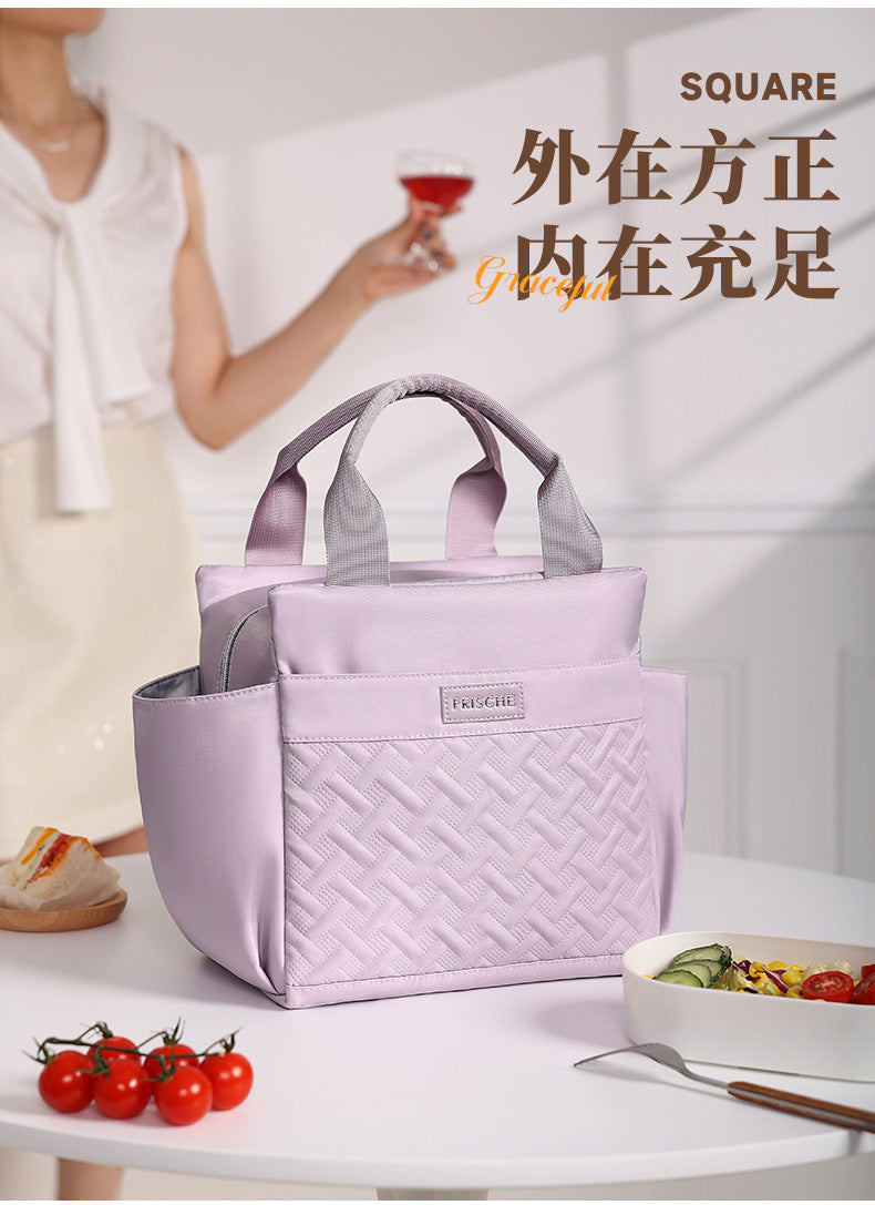 Runhui Croissant Lunch Bag Office Worker Lunch Box Handbag Student Lunch Box Bag Fresh-Keeping Ice Bag Outdoor Insulated Bag