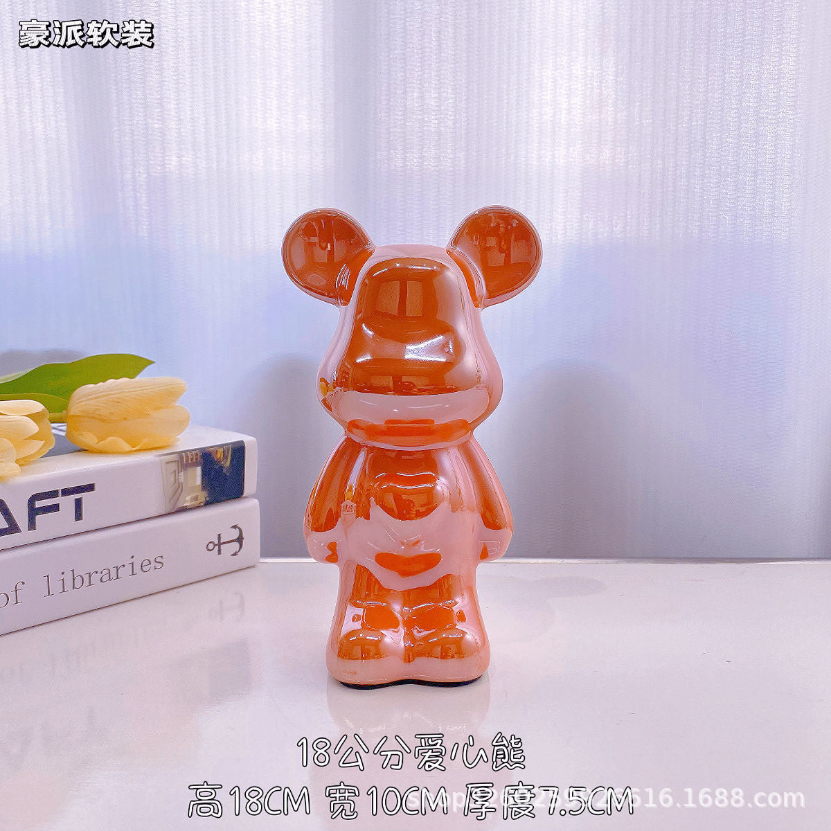 Chinese Style Violent Bear Ornament High-end Ceramic Living Room Entrance TV Cabinet Wine Cabinet Money Box Home Decoration Gift