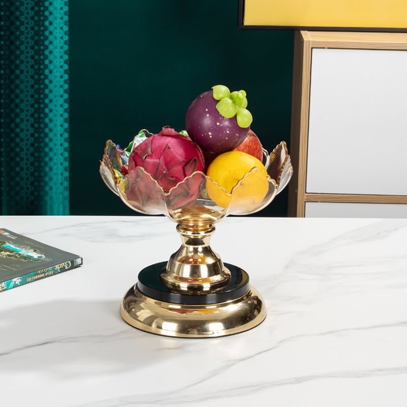 Fruit Plate Household Multi-layer Rotating Fruit Plate Living Room Fruit Plate European-style Light Luxury Crystal Plate Anti-Fall