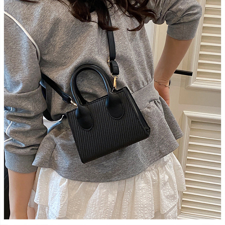 Korean Style Simple Crossbody Personality Small Square Bag2024Summer new style casual stylish single-shoulder bag corduroy handbag