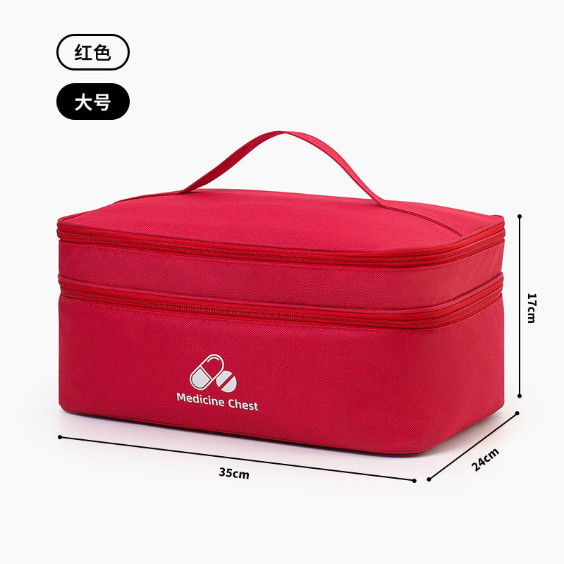 Outdoor First Aid Kit Large Capacity Household Medicine Box Double Layer Classification Storage Medicine Organizer Travel Portable Medicine Bag