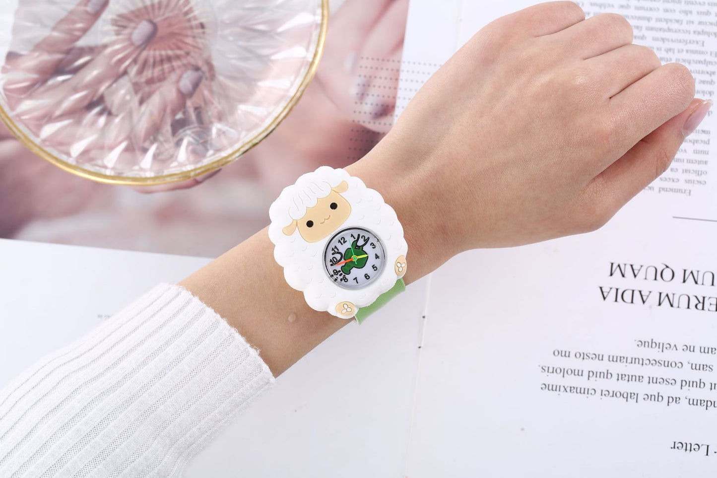 Children's Cute Fashion Snap Watch for Boys and Girls Quartz Watch Childlike Chronograph Large Dial