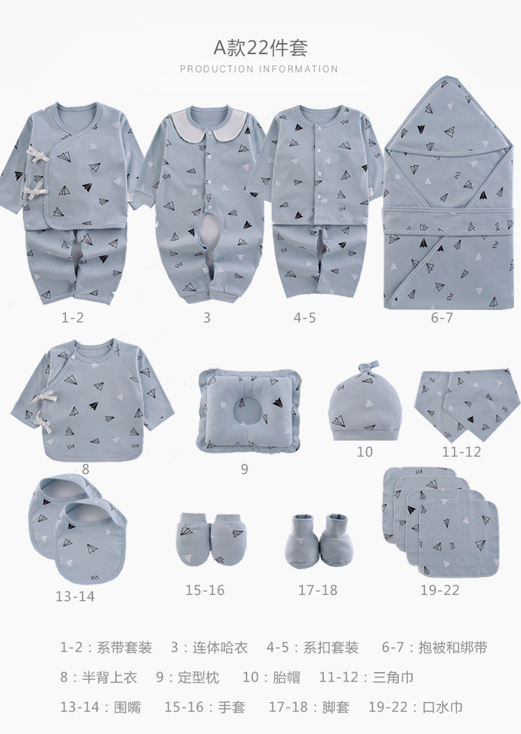Newborn baby gift box pure cotton set03Newborn Baby Maternity Supplies Collection 100-Day Gift Set
