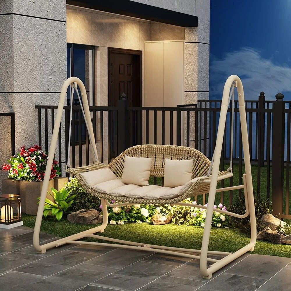 Outdoor Swing Courtyard Cradle Hanging Chair Villa Garden Balcony Terrace Leisure Lazy Internet Celebrity Double Swing Chair