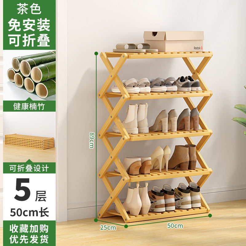 Shoe Rack Multi-layer Household Folding Doorway Storage Shoe Rack Dormitory Space-saving Simple Layered Partition Shoe Rack
